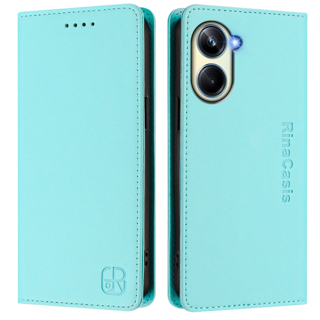RC01 Dual-Folded Magnetic Suction RFID Leather Phone Case, For Realme 10 Pro 5G, For Realme 10 Pro+ 5G, For Realme 10 4G Global