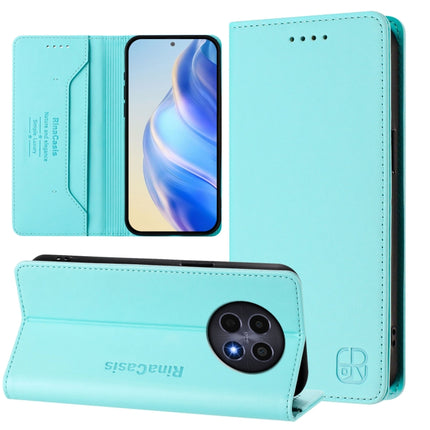 RC01 Dual-Folded Magnetic Suction RFID Leather Phone Case, For Realme P1 Pro, For Realme 12+ 5G / Narzo 70 Pro 5G India, For Realme 12 5G Global