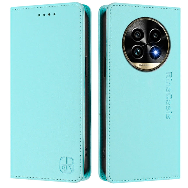 RC01 Dual-Folded Magnetic Suction RFID Leather Phone Case, For Realme 13 Pro / 13 Pro+ 5G, For Realme GT 6 5G / GT 6T 5G Global, For Realme C63 / C61 4G Global