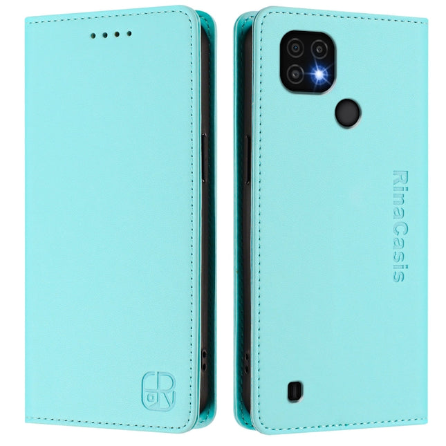 RC01 Dual-Folded Magnetic Suction RFID Leather Phone Case, For Realme C20 / C11 2021 / C21, For Realme C21Y, For Realme C25 / C15 / C12 / C25s
