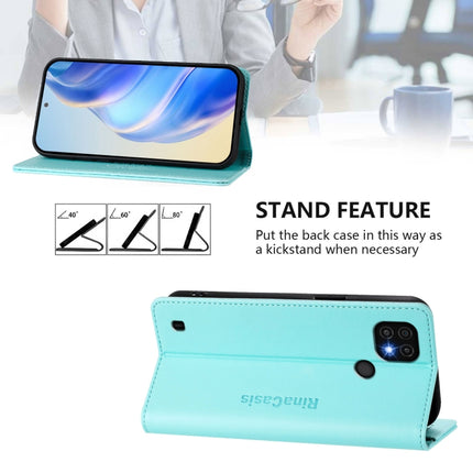 RC01 Dual-Folded Magnetic Suction RFID Leather Phone Case, For Realme C20 / C11 2021 / C21, For Realme C21Y, For Realme C25 / C15 / C12 / C25s