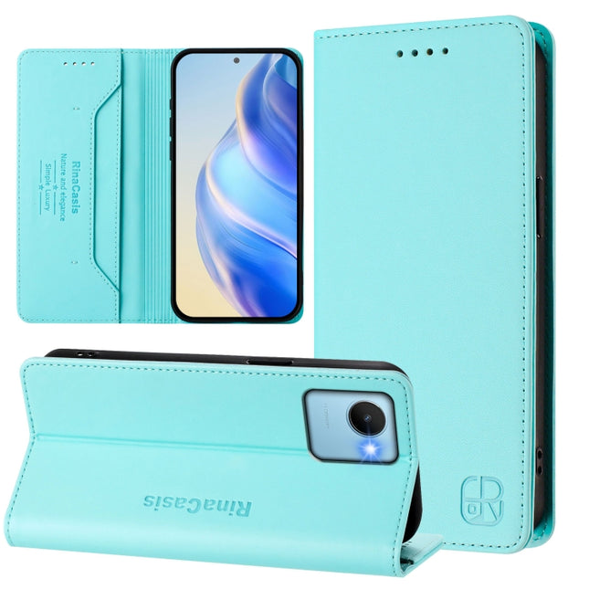RC01 Dual-Folded Magnetic Suction RFID Leather Phone Case, For Realme C30 4G / Narzo 50i Prime / C30s, For Realme GT Neo 3T, For Realme 9 Pro+ 5G / 9 4G Global