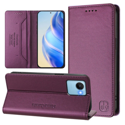 RC01 Dual-Folded Magnetic Suction RFID Leather Phone Case, For Realme C30 4G / Narzo 50i Prime / C30s, For Realme GT Neo 3T, For Realme 9 Pro+ 5G / 9 4G Global