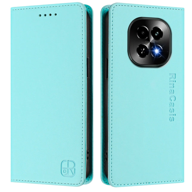 RC01 Dual-Folded Magnetic Suction RFID Leather Phone Case, For Realme C63 5G Global, For Realme Note 60 4G / C61 4G India, For Realme 13+ 5G