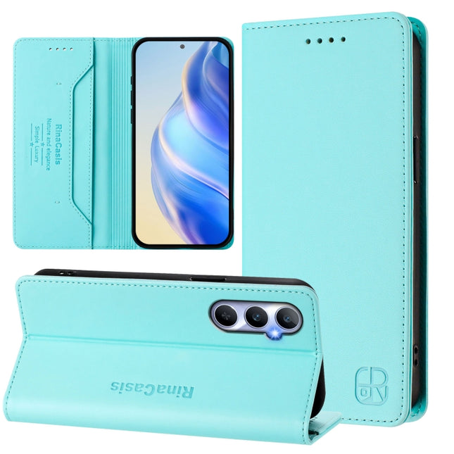 RC01 Dual-Folded Magnetic Suction RFID Leather Phone Case, For Realme C65 4G Global, For Realme C55 4G Global / Narzo N55, For Realme C33 2022 / 2023 Global