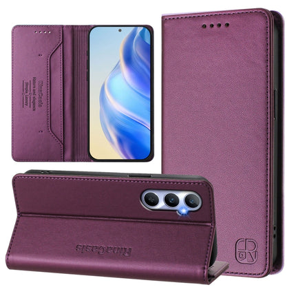 RC01 Dual-Folded Magnetic Suction RFID Leather Phone Case, For Realme C65 4G Global, For Realme C55 4G Global / Narzo N55, For Realme C33 2022 / 2023 Global