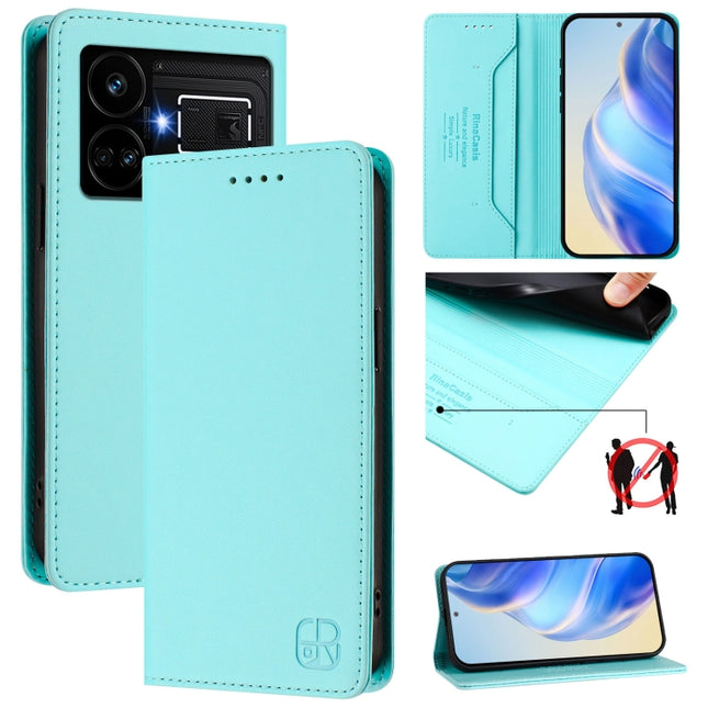 RC01 Dual-Folded Magnetic Suction RFID Leather Phone Case, For Realme GT5 5G / GT5 5G 240W, For Realme 11 5G Global / 11X 5G, For Realme Narzo 60 Pro