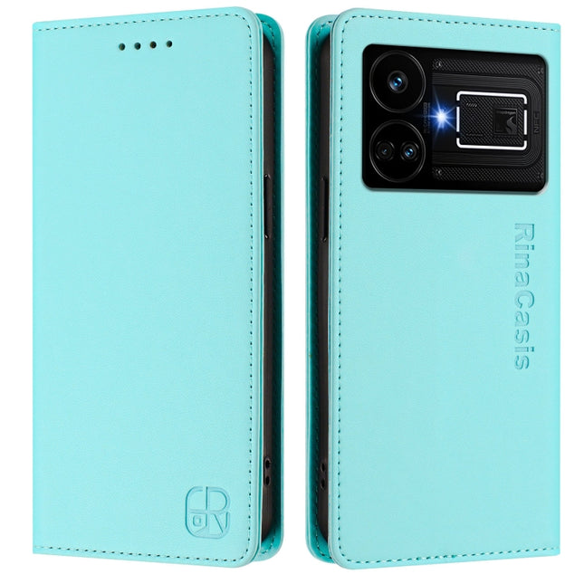 RC01 Dual-Folded Magnetic Suction RFID Leather Phone Case, For Realme GT5 5G / GT5 5G 240W, For Realme 11 5G Global / 11X 5G, For Realme Narzo 60 Pro