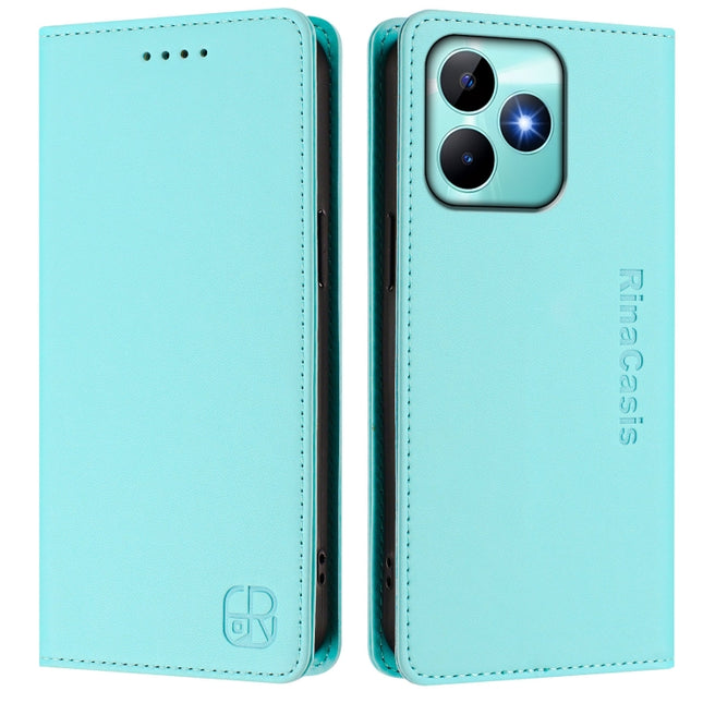 RC01 Dual-Folded Magnetic Suction RFID Leather Phone Case, For Realme Note 50 4G / C51 4G / C53 4G, For Realme C67 4G Global, For Realme 11 4G Global
