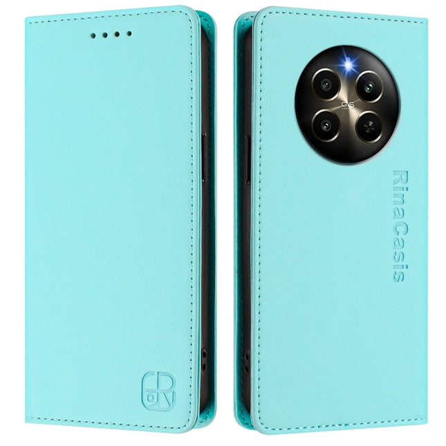 RC01 Dual-Folded Magnetic Suction RFID Leather Phone Case, For Realme P1 Pro, For Realme 12+ 5G / Narzo 70 Pro 5G India, For Realme 12 5G Global