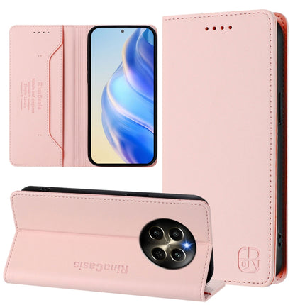 RC01 Dual-Folded Magnetic Suction RFID Leather Phone Case, For Realme P1 Pro, For Realme 12+ 5G / Narzo 70 Pro 5G India, For Realme 12 5G Global