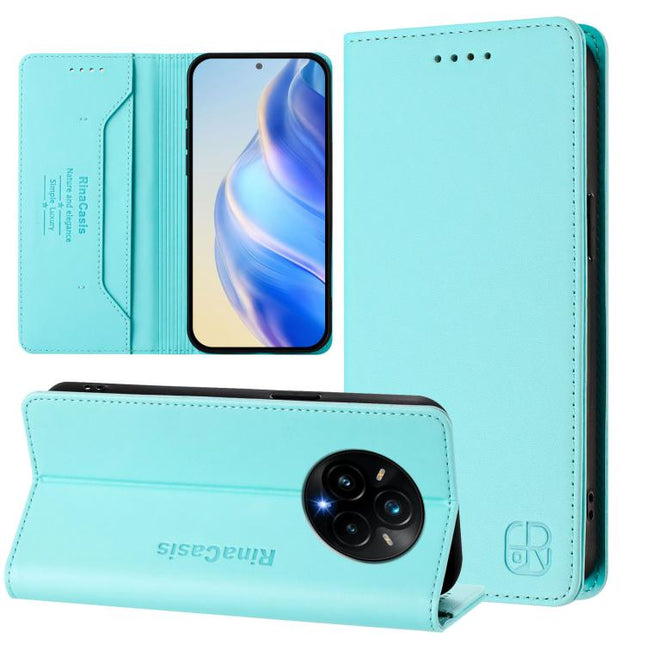RC01 Dual-Folded Magnetic Suction RFID Leather Phone Case, For Realme 14 Pro+ 5G, For Realme 14 Pro 5G, For Realme GT 7 Pro 5G