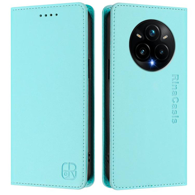 RC01 Dual-Folded Magnetic Suction RFID Leather Phone Case, For Realme 14 Pro+ 5G, For Realme 14 Pro 5G, For Realme GT 7 Pro 5G