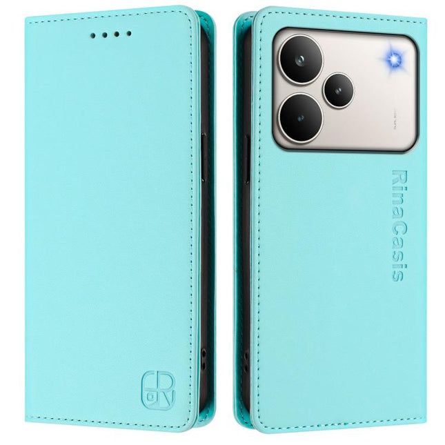 RC01 Dual-Folded Magnetic Suction RFID Leather Phone Case, For Realme P4 Pro 5G, For Realme P4, For Realme 15T 5G Global