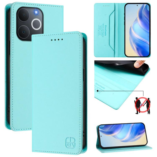 RC01 Dual-Folded Magnetic Suction RFID Leather Phone Case, For Realme C71 4G India, For Realme 15 5G / 15 Pro 5G, For Realme C71 4G Global