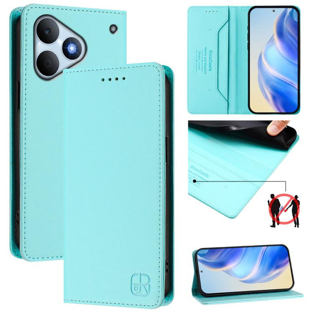 RC01 Dual-Folded Magnetic Suction RFID Leather Phone Case, For Realme Note 80 4G Global, For Realme 16 5G Global, For Realme 16 Pro+ 5G Global