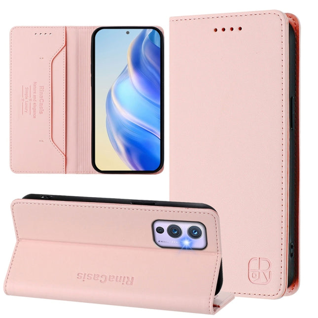 RC01 Dual-Folded Magnetic Suction RFID Leather Phone Case, For OnePlus 9 Pro, For OnePlus 9