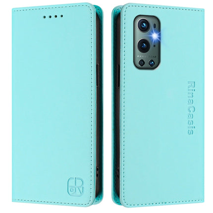 RC01 Dual-Folded Magnetic Suction RFID Leather Phone Case, For OnePlus 9 Pro, For OnePlus 9