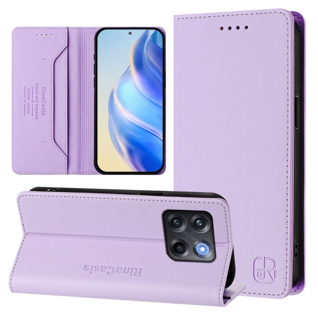 RC01 Dual-Folded Magnetic Suction RFID Leather Phone Case, For OnePlus Ace Pro / OnePlus 10T Global, For OnePlus Nord 2T, For OnePlus 10R / OnePlus Ace