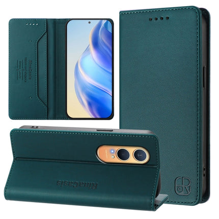 RC01 Dual-Folded Magnetic Suction RFID Leather Phone Case, For OnePlus Nord 4, For OnePlus Nord 4 5G Global, For OnePlus Nord CE4 Lite