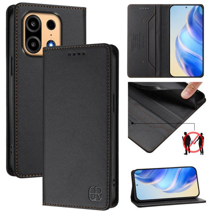 RC01 Dual-Folded Magnetic Suction RFID Leather Phone Case, For OnePlus Turbo 6X Pro 5G, For OnePlus Turbo 6 / 6V 5G, For OnePlus Ace 5 Ultra
