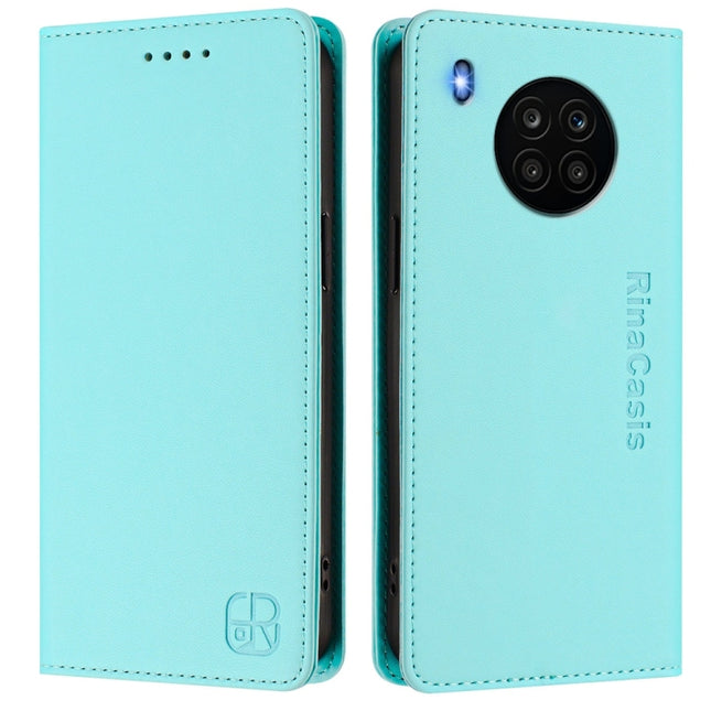 RC01 Dual-Folded Magnetic Suction RFID Leather Phone Case, For Honor 50 Lite, For Honor 50 Pro, For Honor 50 SE / Huawei nova 9 SE