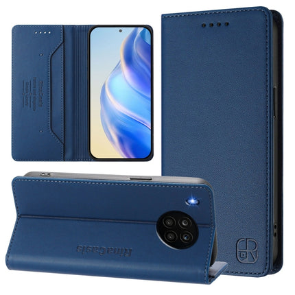 RC01 Dual-Folded Magnetic Suction RFID Leather Phone Case, For Honor 50 Lite, For Honor 50 Pro, For Honor 50 SE / Huawei nova 9 SE