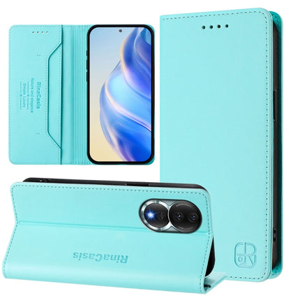 RC01 Dual-Folded Magnetic Suction RFID Leather Phone Case, For Honor 80, For Honor X9 4G / 5G / Honor X30 5G, For Honor X40i