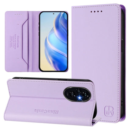 RC01 Dual-Folded Magnetic Suction RFID Leather Phone Case, For Honor 200 Smart Global / X7c 4G, For Honor X6b, For Honor 200