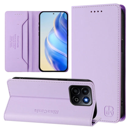 RC01 Dual-Folded Magnetic Suction RFID Leather Phone Case, For Honor 200 Smart Global / X7c 4G, For Honor X6b, For Honor 200