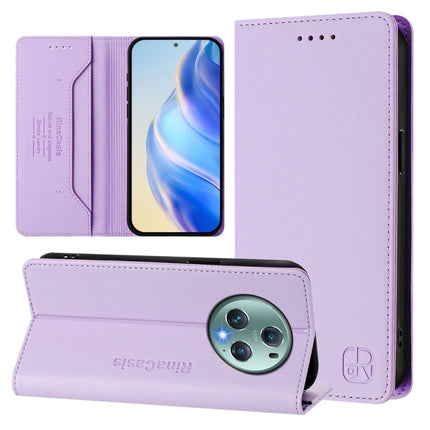 RC01 Dual-Folded Magnetic Suction RFID Leather Phone Case, For Honor 90, For Honor X7a / Honor Play7T, For Honor Magic5 Pro