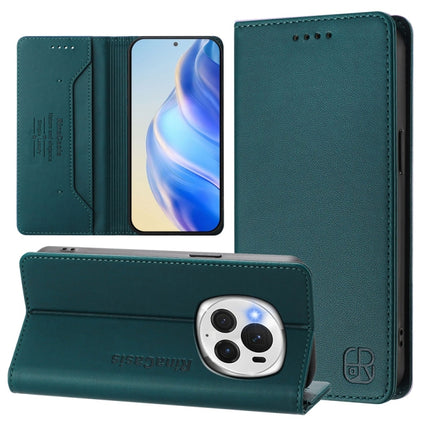 RC01 Dual-Folded Magnetic Suction RFID Leather Phone Case, For Honor 90 Smart / X7b 5G / 4G Global, For Honor Magic6 Pro Global, For Honor Magic6 Global