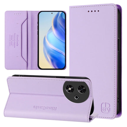 RC01 Dual-Folded Magnetic Suction RFID Leather Phone Case, For Honor 200 Pro, For Honor Play 50, For Honor 200 Lite Global