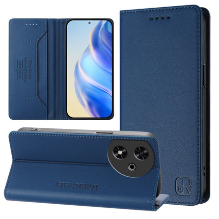 RC01 Dual-Folded Magnetic Suction RFID Leather Phone Case, For Honor 200 Pro, For Honor Play 50, For Honor 200 Lite Global