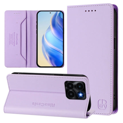 RC01 Dual-Folded Magnetic Suction RFID Leather Phone Case, For Honor X8b Global, For Honor X9b / Magic6 Lite 5G Global, For Honor X6a