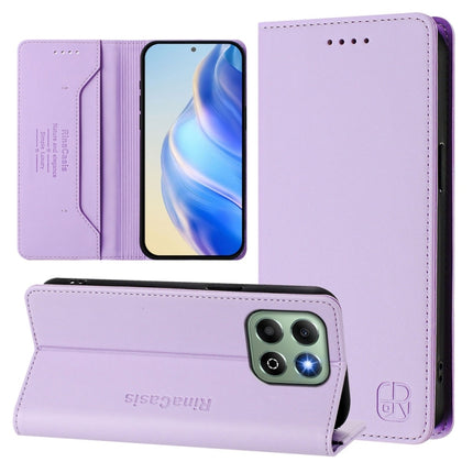 RC01 Dual-Folded Magnetic Suction RFID Leather Phone Case, For Honor 200 Smart Global / X7c 4G, For Honor X6b, For Honor 200