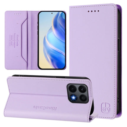 RC01 Dual-Folded Magnetic Suction RFID Leather Phone Case, For Honor X8a Global, For Honor X40 / X9a / Magic5 Lite, For Honor 80 GT
