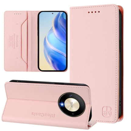 RC01 Dual-Folded Magnetic Suction RFID Leather Phone Case, For Honor X8b Global, For Honor X9b / Magic6 Lite 5G Global, For Honor X6a