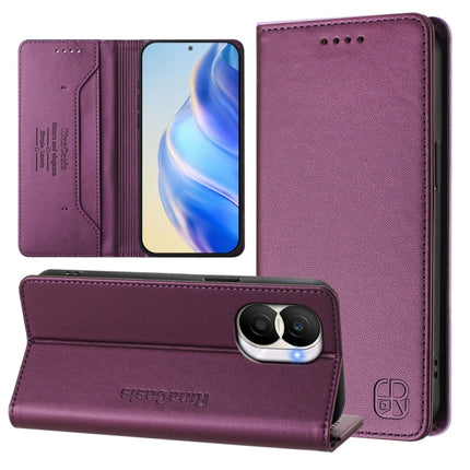 RC01 Dual-Folded Magnetic Suction RFID Leather Phone Case, For Honor 80, For Honor X9 4G / 5G / Honor X30 5G, For Honor X40i