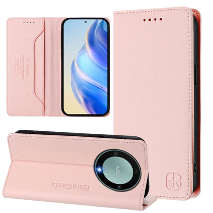 RC01 Dual-Folded Magnetic Suction RFID Leather Phone Case, For Honor X8a Global, For Honor X40 / X9a / Magic5 Lite, For Honor 80 GT