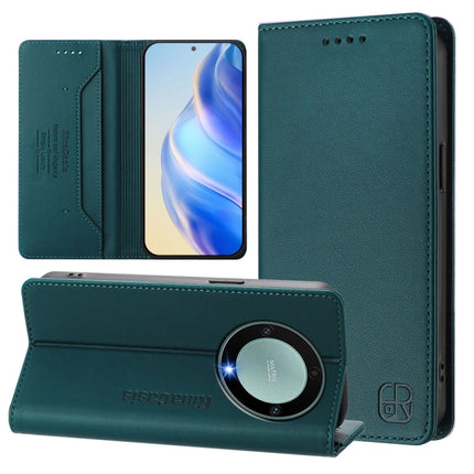 RC01 Dual-Folded Magnetic Suction RFID Leather Phone Case, For Honor X8a Global, For Honor X40 / X9a / Magic5 Lite, For Honor 80 GT
