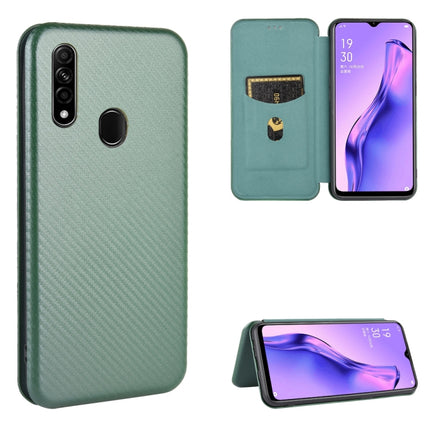 Carbon Fiber Texture Magnetic Horizontal Flip TPU + PC + PU Leather Case with Card Slot, For OPPO A5(AX5) / A3s / A12e, For OPPO A7(AX7) / A5s / AX5s / A12, For OPPO A8 / A31 (2020), For OPPO A9 (2020) / A11 / A11X / A5 (2020)