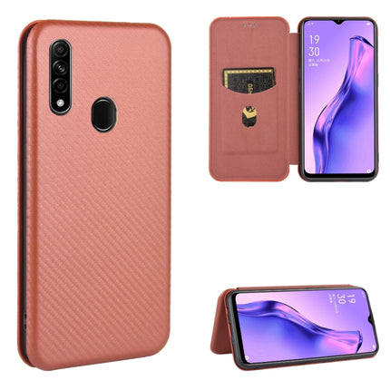 Carbon Fiber Texture Magnetic Horizontal Flip TPU + PC + PU Leather Case with Card Slot, For OPPO A5(AX5) / A3s / A12e, For OPPO A7(AX7) / A5s / AX5s / A12, For OPPO A8 / A31 (2020), For OPPO A9 (2020) / A11 / A11X / A5 (2020)