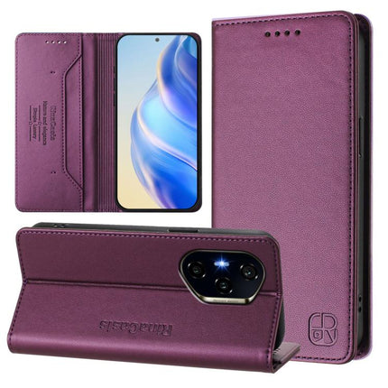 RC01 Dual-Folded Magnetic Suction RFID Leather Phone Case, For Honor 300 Pro / 300 Ultra, For Honor 300, For Honor X9c Global