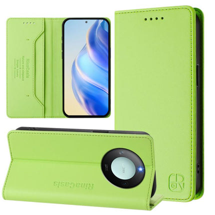 RC01 Dual-Folded Magnetic Suction RFID Leather Phone Case, For Honor X8c 4G, For Honor GT, For Honor X60 / X9c Smart