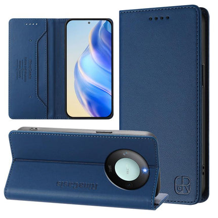 RC01 Dual-Folded Magnetic Suction RFID Leather Phone Case, For Honor X8c 4G, For Honor GT, For Honor X60 / X9c Smart
