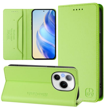 RC01 Dual-Folded Magnetic Suction RFID Leather Phone Case, For Honor X5c Plus, For Honor 400 Pro Global 160.8mm, For Honor Power