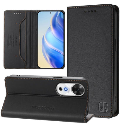 RC01 Dual-Folded Magnetic Suction RFID Leather Phone Case, For Honor Play 60, For Honor 400 Lite Global, For Honor 400 Global 156.5mm