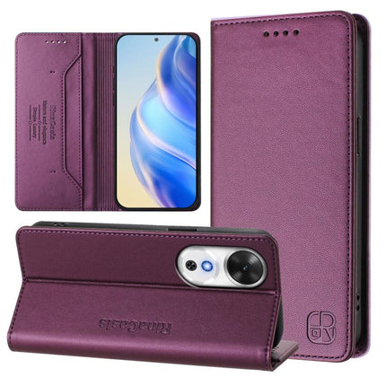 RC01 Dual-Folded Magnetic Suction RFID Leather Phone Case, For Honor Play 60, For Honor 400 Lite Global, For Honor 400 Global 156.5mm