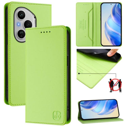 RC01 Dual-Folded Magnetic Suction RFID Leather Phone Case, For Honor X5c Plus, For Honor 400 Pro Global 160.8mm, For Honor Power